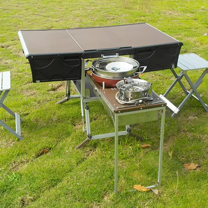 Camping Cooking Dining Set - Портативный складной прицеп-кухня для улицы, мобильная