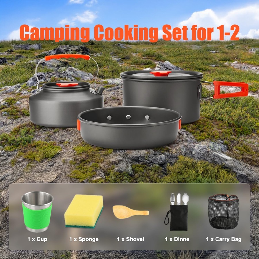 Набор посуды для кемпинга: кас – обзор и цена Camping Hiking Cooking